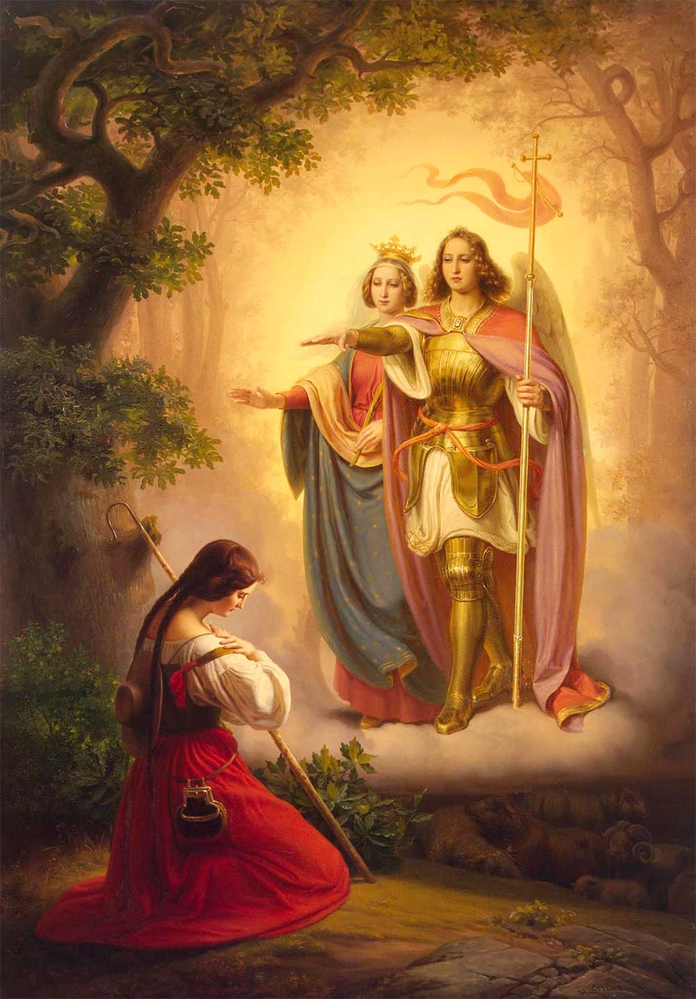 Archangel Michael and Archeia Faith representing protection, courage, faith, and divine will